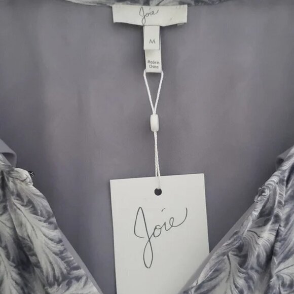 NWT Joie | 100% Silk Isaline Cold Shoulder Feather Mini Dress - Size M - Picture 11 of 13